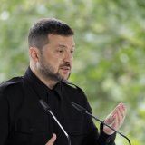 "Il est temps d'agir et d'envoyer un signal fort" à Vladimir Poutine, a déclaré le président ukrainien Volodymyr Zelensky après l'attaque russe sur Kiev (archives). KEYSTONE/EPA/SERGEY DOLZHENKO